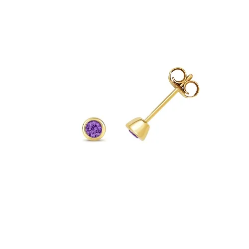 Amethyst Stud Earrings - Birthstone 